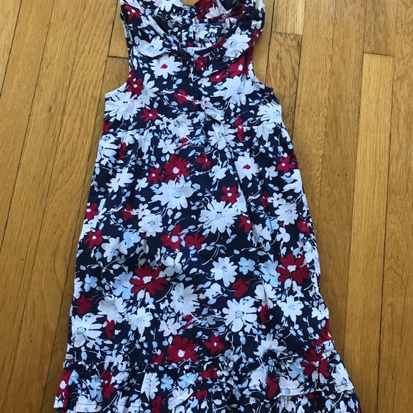 red and blue sundress